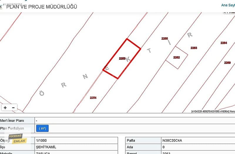 Gaziantep Taşlıca Yatırımcısına Tek Tapu Satılık Arazi