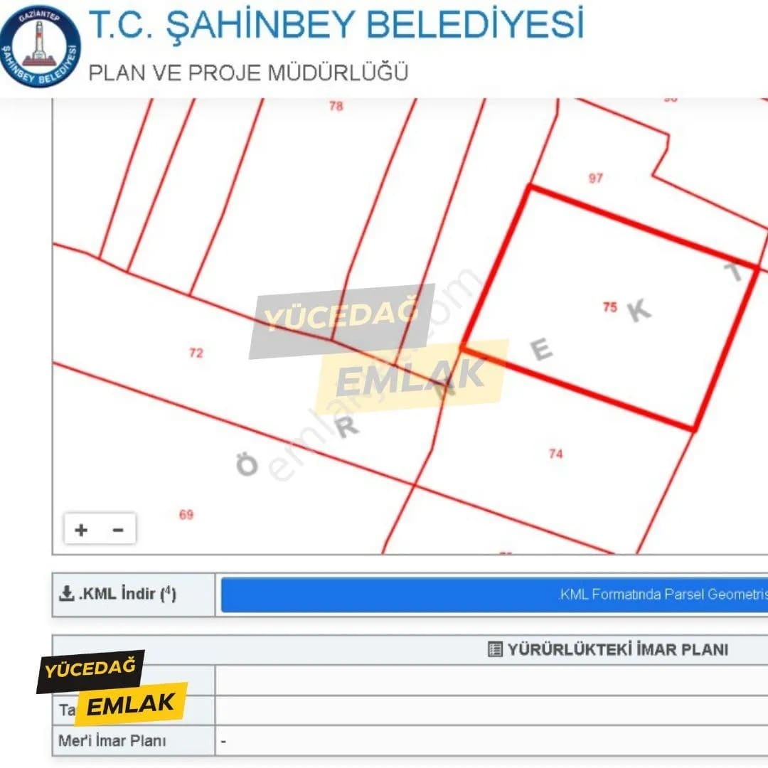 Yücedağ'dan Gaziantep Şahinbey Cevizli 2.250 M² Satılık Arazi